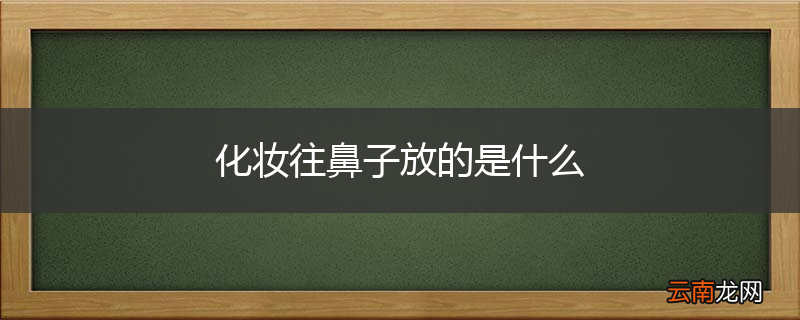 化妆往鼻子放的是什么