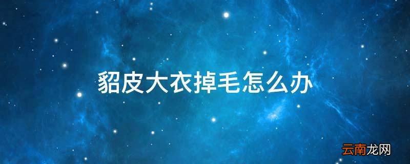 貂皮大衣掉毛怎么办