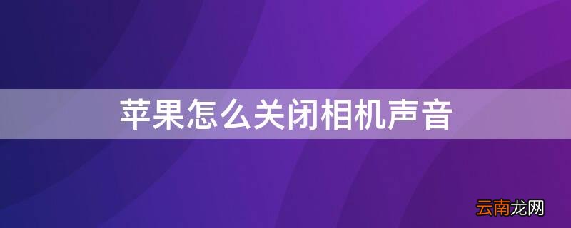 iPhone怎么关闭相机声音 如何关闭iphone相机的声音