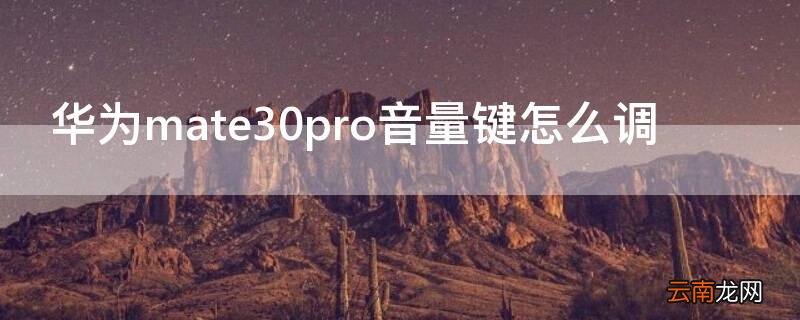 华为mate30pro音量键调节 华为mate30pro音量键怎么调