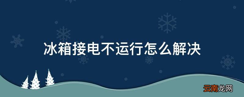 冰箱接电不运行怎么解决