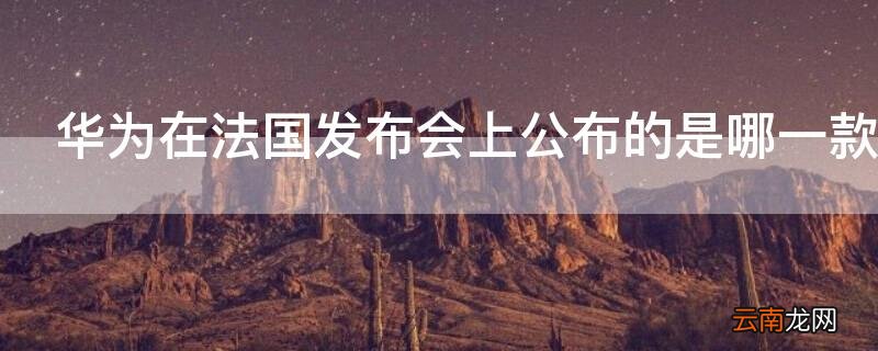 华为在法国发布会上公布的是哪一款手机