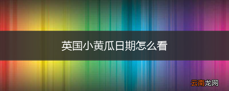 英国小黄瓜日期怎么看