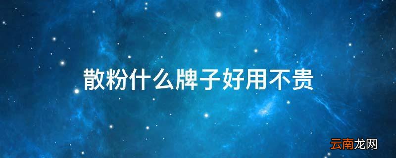 散粉什么牌子好用不贵