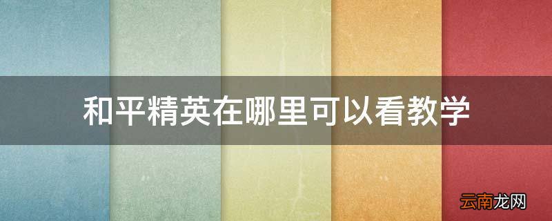 和平精英在哪里可以看教学