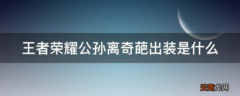 王者荣耀公孙离奇葩出装是什么