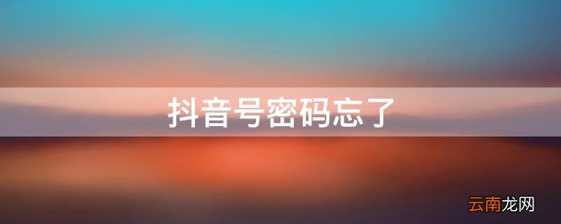 抖音号密码忘了