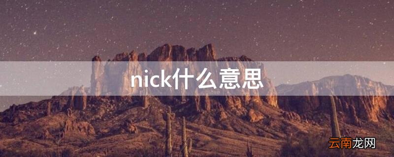 nick什么意思 nickel什么意思