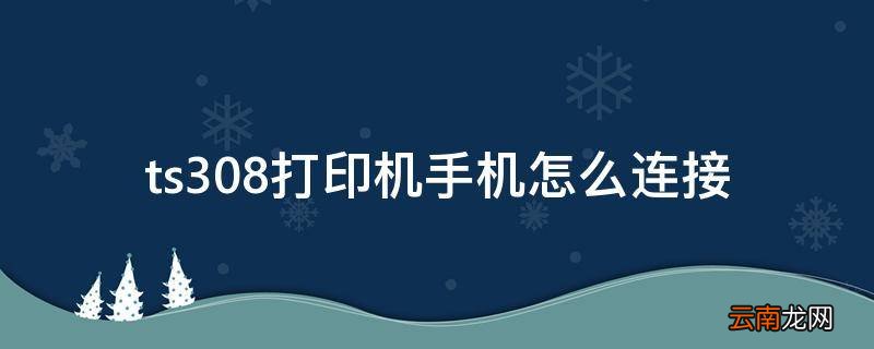 ts308打印机手机怎么连接