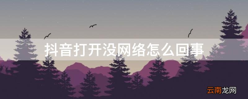 打开抖音没有网络 抖音打开没网络怎么回事