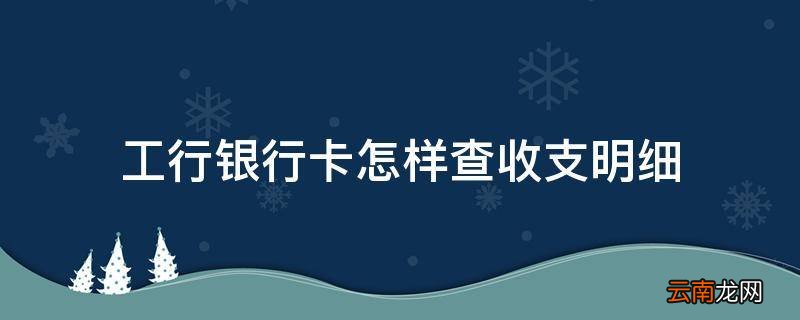 工行银行卡怎样查收支明细