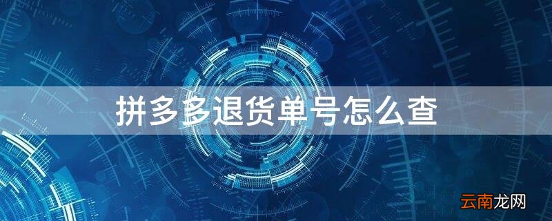 拼多多退货单号怎么查 拼多多退货单号怎么查询
