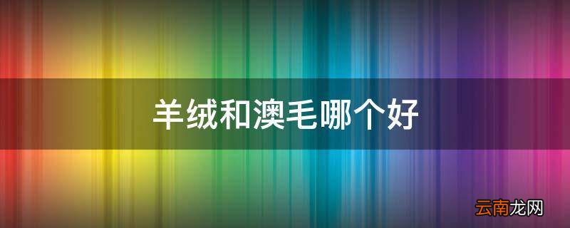 羊绒和澳毛哪个好
