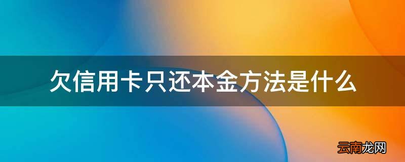 欠信用卡只还本金方法是什么