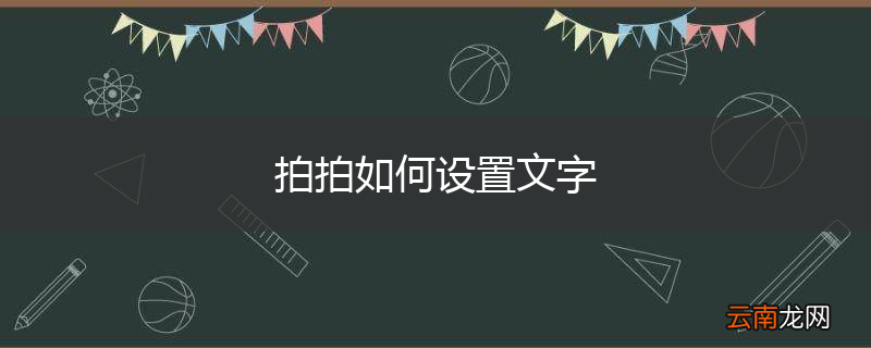 拍拍如何设置文字