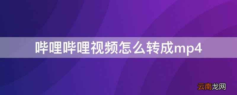哔哩哔哩视频怎么转成mp4