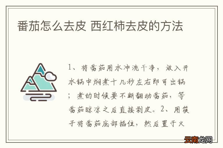 番茄怎么去皮 西红柿去皮的方法