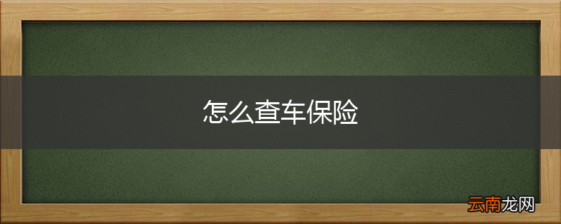 怎么查车保险