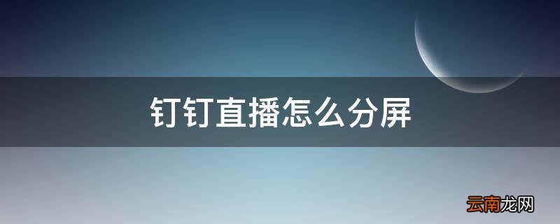 钉钉直播怎么分屏
