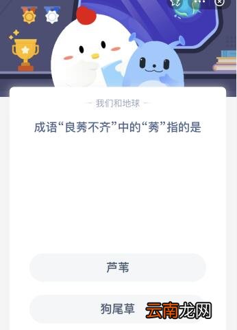 蚂蚁庄园以下哪个不是成语 成语良莠不齐蚂蚁庄园11.24答案