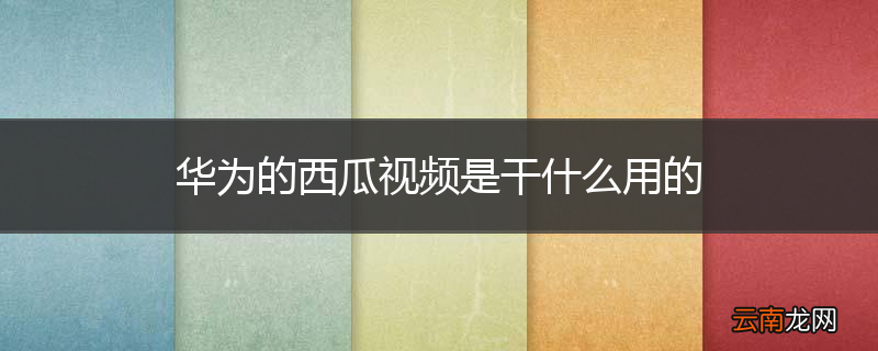 华为的西瓜视频是干什么用的