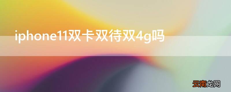 iPhone11双卡双待? iPhone11双卡双待双4g吗