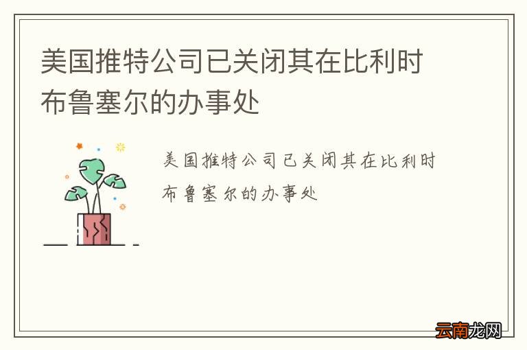 美国推特公司已关闭其在比利时布鲁塞尔的办事处
