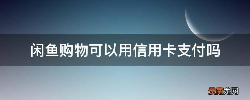 闲鱼购物可以用信用卡支付吗