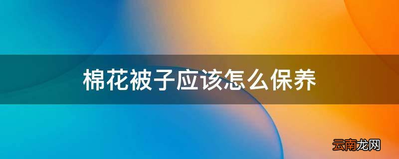 棉花被子应该怎么保养
