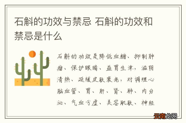 石斛的功效与禁忌 石斛的功效和禁忌是什么