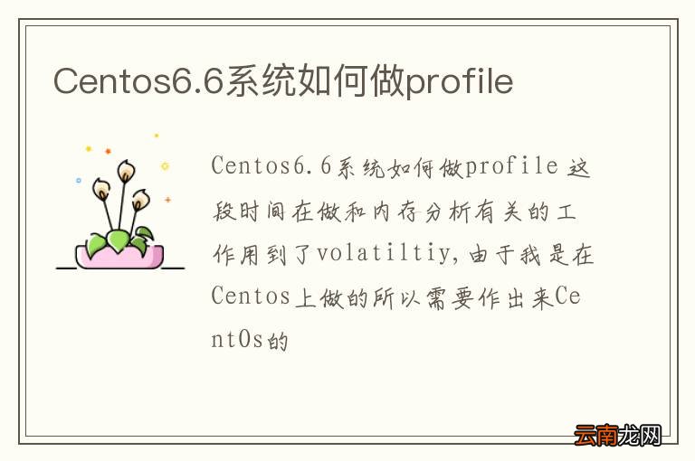 Centos6.6系统如何做profile