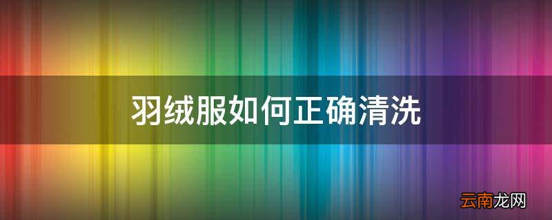 羽绒服如何正确清洗