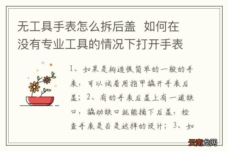 无工具手表怎么拆后盖如何在没有专业工具的情况下打开手表后盖