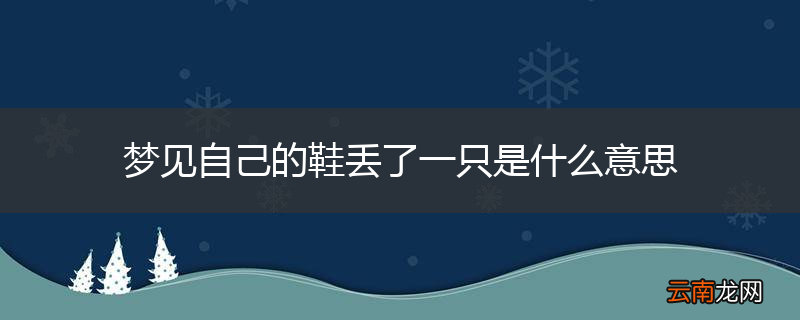 梦见自己的鞋丢了一只是什么意思
