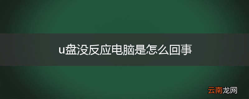 u盘没反应电脑是怎么回事