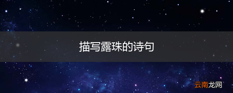 描写露珠的诗句