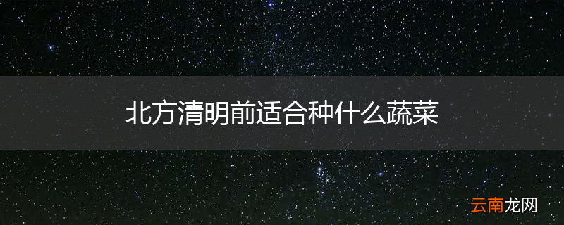 北方清明前适合种什么蔬菜