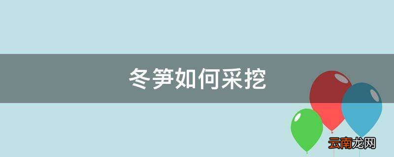 冬笋如何采挖