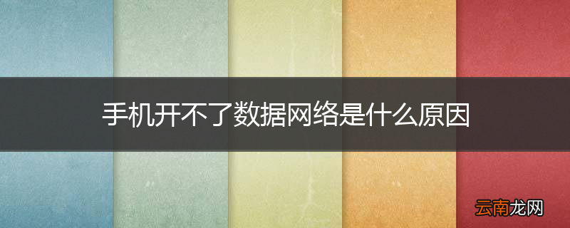 手机开不了数据网络是什么原因