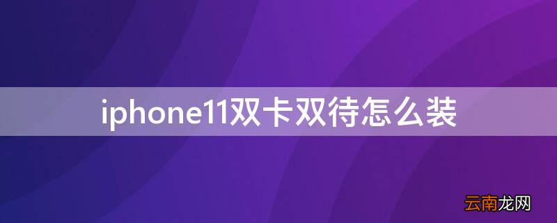 iPhone12双卡双待怎么装 iPhone11双卡双待怎么装