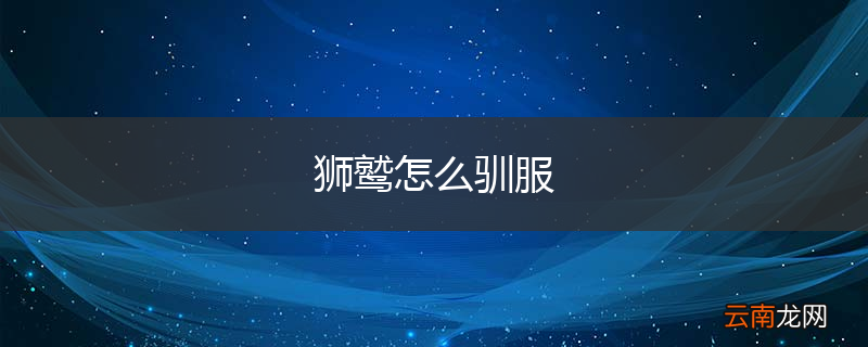 狮鹫怎么驯服