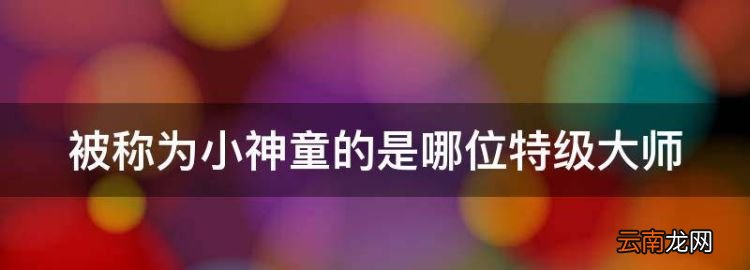 被称为小神童的是哪位特级大师