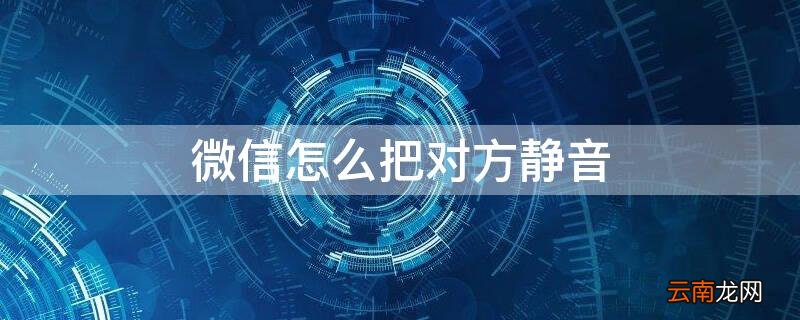 微信怎么把对方静音 微信怎么把对方静音设置