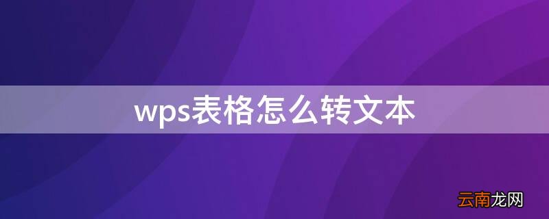 wps表格怎么转文本内容 wps表格怎么转文本