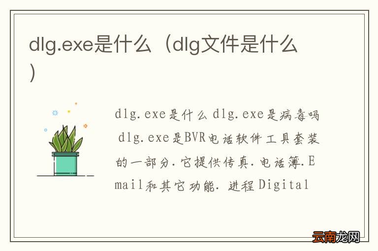 dlg文件是什么 dlg.exe是什么