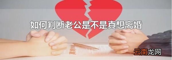 如何判断老公是不是真想离婚