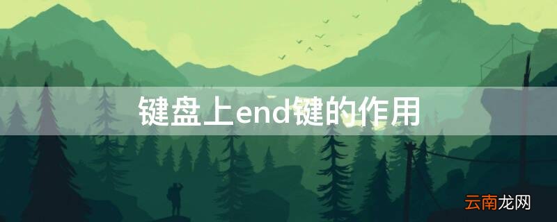 电脑键盘上end键的作用 键盘上end键的作用
