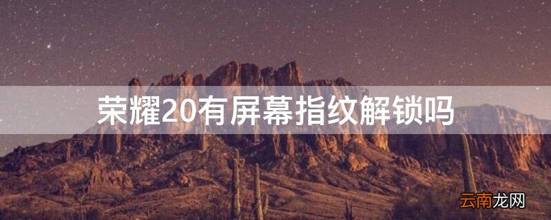 荣耀20有屏幕指纹解锁吗 荣耀20有屏幕指纹解锁吗