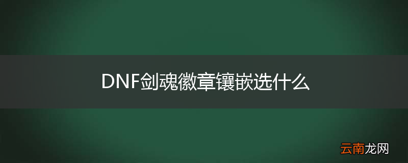 DNF剑魂徽章镶嵌选什么