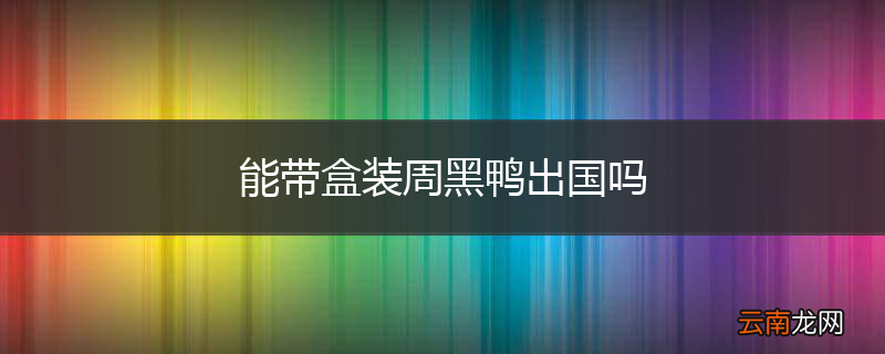 能带盒装周黑鸭出国吗